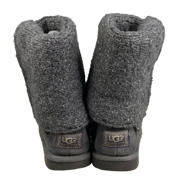 Ugg Women's Cardy Gray Knit Pull On Winter Boot Size US 7 - Picture 8 of 12